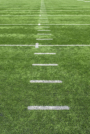 Well-maintained sports turf on a Middle Tennessee athletic field after professional care